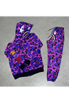 Unisex Pubg Bape X Shark Eşofman Takımı - Mor
