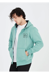 Unisex Tam Fermuarlı Kapşonlu Özel Tasarım SweatShirt - Mint Yeşili