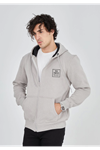 Unisex Tam Fermuarlı Kapşonlu Özel Tasarım SweatShirt - Boyama Gri