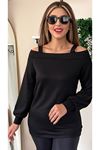 Kadın Askılı Iki Omuzu Açık Salaş Yün Viskon Bluz