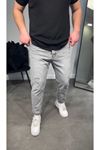 Erkek Gri Yırtık Detaylı Boyfriend Jean