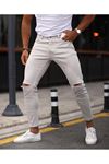 Erkek Taş Yırtık Detaylı Skinny Jean