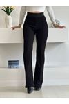 Kadın Yüksek Bel Lastik Kemerli çımalı Pantolon