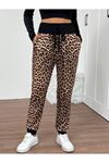 Kadın Yüksek Bel Bağcıklı Desenli Iki Iplik Pantolon