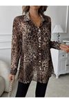 Kadın Uzun Kollu Yakalı önden Düğmeli şifon Gömlek