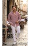 Erkek Dikey Çizgili Yarım Oversize Gömlek