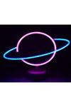 Neon Işıklı Satürn Lamba