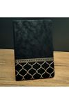 Gold İşlemeli Siyah Deri Defter