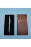 Mandala Desenli Kutulu Yeşil Touchpen Tükenmez Kalem