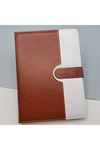 Tarihsiz Ajanda Defter Kahverengi Beyaz Renk