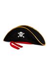 Yetişkin Boy Kadife Jack Sparrow Denizci Kaptan Jack Korsan Şapkası 50X20 CM