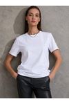 Unisex Kısa Kollu Bisiklet Yaka Basic Viskon Bluz