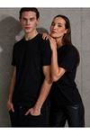 Unisex Kısa Kollu Bisiklet Yaka Basic Viskon Bluz