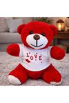 Love Tişörtlü Kırmızı Peluş Ayıcık