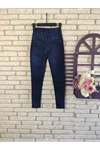 Yüksek Bel Likralı Jean Pantolon 90 Cm