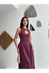 Kolsuz Uzun Kabardin Elbise - Bordo