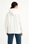 Samuray Ninja Çift Kapşonlu ZIP Fermuarlı Kanguru Çepli Hoodie Maske Detaylı Swetshirt - Beyaz