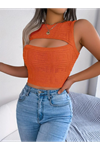 Kadın Askılı Bisiklet Yaka Güpüs Dekolteli Triko Crop Bluz