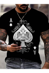 Erkekkısa Kollu Yuvarlak Yaka Desenli Viskon T-shirt