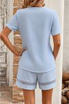 Kadın Kısa Kollu V Yakalı Bluz Ve Short Ikili Takım