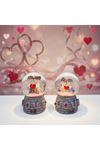 Işıklı Mini Kar Küresi - Love Tasarımlı - Pilli - Romantik Hediyelik - Dekoratif Obje