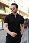 Erkek Fermuarlı Yakalı Kısa Kollu Tshirt