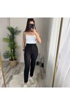 Kadın üste Oturan Paçası Bilek üzerinde Biten Krep Kumaş Kumaş Pantolon 36 (S) - 50 (5XL)