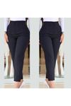 Kadın üste Oturan Paçası Bilek üzerinde Biten Krep Kumaş Kumaş Pantolon 36 (S) - 50 (5XL)