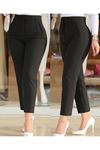 Kadın üste Oturan Paçası Bilek üzerinde Biten Krep Kumaş Kumaş Pantolon 36 (S) - 50 (5XL)