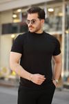 Erkek Ince çizgi Dokulu Kısa Kollu T-shirt