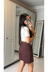 Kadın şal Desen Detay Bluz Ve Keten şort Ikili Takım