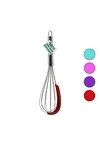 Krom Saplı Çelik Metal Çırpıcı - Renkli Silikon Kazıyıcılı - 30 cm