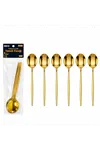 6 Parça Yemek Kaşığı Seti - Gold Renk - Paslanmaz Çelik