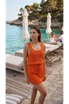 Kadın Askılı Kare Yakalı Belden Bağcıklı Triko Pareo
