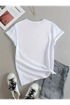Kadın Kısa Kollu Palmiye Baskılı Viskon T-shirt