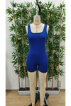 Kadın Kare Yaka Sırt Dekolte Detay Dalgıç Bodycon Mini Tulum