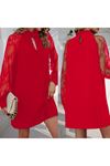 Kadın Uzun Kollu Damla Detaylı Sandy Mini Elbise