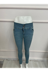 Yüksek Bel Likralı Jean Pantolon 90 Cm