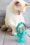 TBL Dekor® Vantuzlu Zilli İnteraktif Dönebilen Mama Kaplı Renkli Eğlenceli Eğitici Kedi Oyuncağı