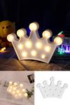 TBL Dekor® 3D Dekoratif Pilli Kraliçe Tacı Model Led Masa ve Gece Lambası