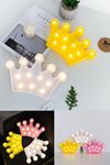 TBL Dekor® 3D Dekoratif Pilli Kraliçe Tacı Model Led Masa ve Gece Lambası