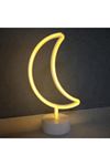 TBL Dekor® Dekoratif Pilli Ay Tasarımlı 3D Neon Led Masa Ve Gece Lambası