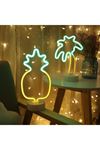 TBL Dekor® Dekoratif Ananaslı Neon Led Masa Ve Gece Lambası Hediyelik Lamba