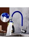 TBL Dekor® Oynar Başlıklı Tasarruflu Kubar Musluk Borusu ve Başlığı Mavi