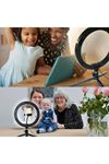 TBL Dekor® 8inç 20cm Youtube Instagram Tiktok Selfie  Stüdyo Video Fotoğraf Ring Light  Tripod Led Halk