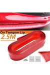 TBL Dekor® Kırmızı Renkli 2,5 Metre Araba Oto Ön Tampon Koruyucu Kauçuk Pratik Tampon Şerit Bant Döşeme