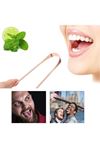 TBL Dekor® Bakır Oil Pulling Yağ Çekme Dil Plak Temizleme Aleti Dil Fırçası Sıyırıcı Dil Kaşığı