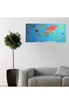 TBL Dekor® Renkli Atlas Dünya Haritası Manyetik Yapıştırıcı Gerektirmeyen Duvar Stickerı 118 CM * 56 CM
