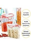 TBL Dekor® Kilitli Kapaklı Contalı Hava,Su Sıvı Geçirmez 1,7 Litre Erzak Saklama Kabı-SA585