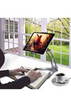 TBL Dekor® 360 Derece Dönebilen Mutfak Masaüstü Telefon Tablet Tutucu Ayarlanabilir Esnek Ayaklı Metal